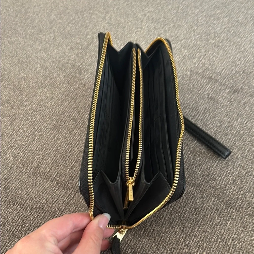 Coach Black and Brown Signature Wristlet - Picture 3 of 4